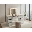 Masa de toaleta/machiaj, alb, cu oglinda si LED-uri, Antonia, 155x42x135 cm