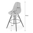 Scaun de bucatarie/bar, Artool, Lamal, PP, lemn, gri si negru, 54x55x107.5 cm