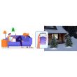 Instalatie luminoasa Smart, de Craciun, exterior/interior, 1000 LED, 8 moduri, alb rece, IP44, bluetooth, 54.95 m