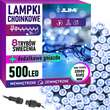 Instalatie luminoasa de Craciun, exterior/interior, 500 LED, 8 moduri, alb rece, IP44, 25 m, Jumi