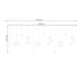 Instalatie luminoasa tip perdea, model stea si luna, alb rece, 8 moduri iluminare, interior-exterior, IP44, 138 LED, 2.5 m
