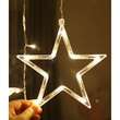 Instalatie luminoasa tip perdea, model stea si luna, alb rece, 8 moduri iluminare, interior-exterior, IP44, 138 LED, 2.5 m