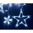 Instalatie luminoasa tip perdea, exterior/interior, 138 LED, 8 moduri, model stea, alb rece, IP44, 2.75 m, Jumi
