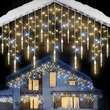 Instalatie luminoasa tip perdea, exterior/interior, 500 LED, cu efect FLASH, alb cald, IP44, 7.4 m, Jumi