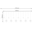 Instalatie luminoasa tip perdea, model stea, alb cald, 8 moduri iluminare, interior-exterior, IP44, 138 LED, 2.5 m