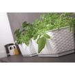 Jardiniera decorativa, Prosperplast, imitatie ratan, alba, 59x15.4x14.2 cm