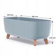 Jardiniera decorativa cu picioare, gri deschis, 58x24x23.5 cm, 18 L, Gracia