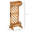 Jardiniera decorativa cu suport pentru plante cataratoare, lemn, 2 nivele, tip butoi, 45x35x112 cm