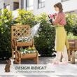 Jardiniera decorativa cu suport pentru plante cataratoare, lemn, 2 nivele, tip butoi, 45x45x80 cm
