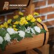 Jardiniera decorativa cu suport pentru plante cataratoare, lemn, 2 nivele, tip butoi, 45x45x80 cm