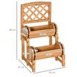 Jardiniera decorativa cu suport pentru plante cataratoare, lemn, 2 nivele, tip butoi, 45x45x80 cm