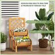 Jardiniera decorativa cu suport pentru plante cataratoare, lemn, 2 nivele, tip butoi, 45x45x80 cm