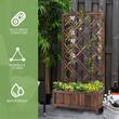Jardiniera decorativa cu suport pentru plante cataratoare, lemn, maro, 60x30x122.5 cm