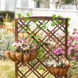Jardiniera decorativa cu suport pentru plante cataratoare, lemn, maro, 60x30x122.5 cm