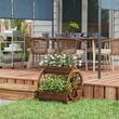Jardiniera decorativa pentru flori, lemn, 2 nivele, tip moara de apa, 64x54x60 cm