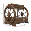 Jardiniera decorativa pentru flori, lemn, 2 nivele, tip moara de apa, 64x54x60 cm