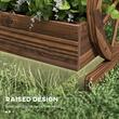 Jardiniera decorativa pentru flori, lemn, 2 nivele, tip moara de apa, 64x54x60 cm