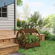 Jardiniera decorativa pentru flori, lemn, 2 nivele, tip moara de apa, 64x54x60 cm