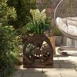 Jardiniera decorativa pentru flori, lemn, 2 nivele, tip moara de apa, 64x54x60 cm