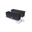 Jardiniera decorativa, suport metalic, imitatie ratan, antracit, 39.5x18.5x19.5 cm, Rato Case W