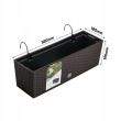 Jardiniera decorativa, suport metalic, imitatie ratan, maro, 58x18x19.5 cm, Rato Case W
