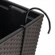 Jardiniera decorativa, suport metalic, imitatie ratan, maro, 58x18x19.5 cm, Rato Case W