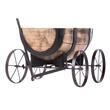 Jardiniera/vas de flori tip butoi cu carucior, 41.5x29x19 cm, Strend Pro - roti din fier