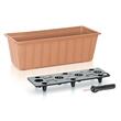 Jardiniera pentru flori cu sistem irigatie, maro, set 2 buc, 11 L, 60x18x14 cm