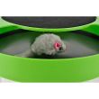 Jucarie pentru pisica, interactiva, tip farfurie, cu soricel, verde si negru, 25x6.5 cm
