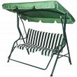 Balansoar gradina, 3 locuri, suport picioare, verde, 175x115x150 cm, Daria