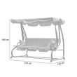 Balansoar gradina, 3 locuri, crem, 210x125x165 cm, functie pat, Dorina