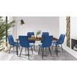Scaun stil scandinav, matlasat, catifea, metal, bleumarin, 44x52x89 cm, Piado