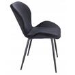 Scaun stil scandinav, Jumi, Veira, catifea, metal, negru, 52x57x85 cm