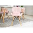 Scaun stil scandinav, Artool, Lago, catifea, lemn, roz, 48x43x74 cm