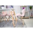 Set 4 scaune stil scandinav, Artool, Lago, catifea, lemn, roz, 48x43x74 cm