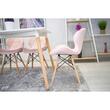 Scaun stil scandinav, Artool, Lago, catifea, lemn, roz, 48x43x74 cm