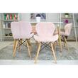 Set 4 scaune stil scandinav, Artool, Lago, catifea, lemn, roz, 48x43x74 cm