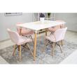Scaun stil scandinav, Artool, Lago, catifea, lemn, roz, 48x43x74 cm