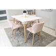 Scaun stil scandinav, Artool, Lago, catifea, lemn, roz, 48x43x74 cm