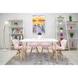 Scaun stil scandinav, Artool, Lago, catifea, lemn, roz, 48x43x74 cm