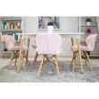 Set 4 scaune stil scandinav, Artool, Lago, catifea, lemn, roz, 48x43x74 cm
