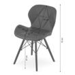 Scaun stil scandinav, Artool, Lago, piele ecologica, lemn, negru, 47.5x52x74 cm