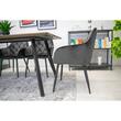 Set 2 scaune stil scandinav, Artool, Forio, catifea, metal, gri si negru, 61x55.5x81 cm