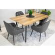Scaun stil scandinav, Artool, Forio, catifea, metal, gri si negru, 61x55.5x81 cm