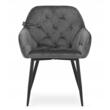 Set 2 scaune stil scandinav, Artool, Forio, catifea, metal, gri si negru, 61x55.5x81 cm