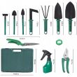 Unelte gradinarit, cu geanta transport, verde, set 10 piese, GardenLine