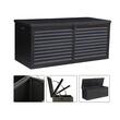 Lada depozitare de gradina, capac cu telescop, negru, 490 L, 146.4x61x64.4 cm