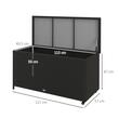 Lada depozitare de gradina, ratan sintetic, negru, max 30 kg, 121x57x67 cm