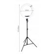 Lampa LED, circulara, cu trepied 123/200 cm, suport telefon, oglinda, telecomanda, 75 W, 45 cm