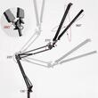 Lampa de birou, 2 surse lumina LED, cu prindere masa, brat flexibil, 3 culori, negru, 87 cm, Izoxis